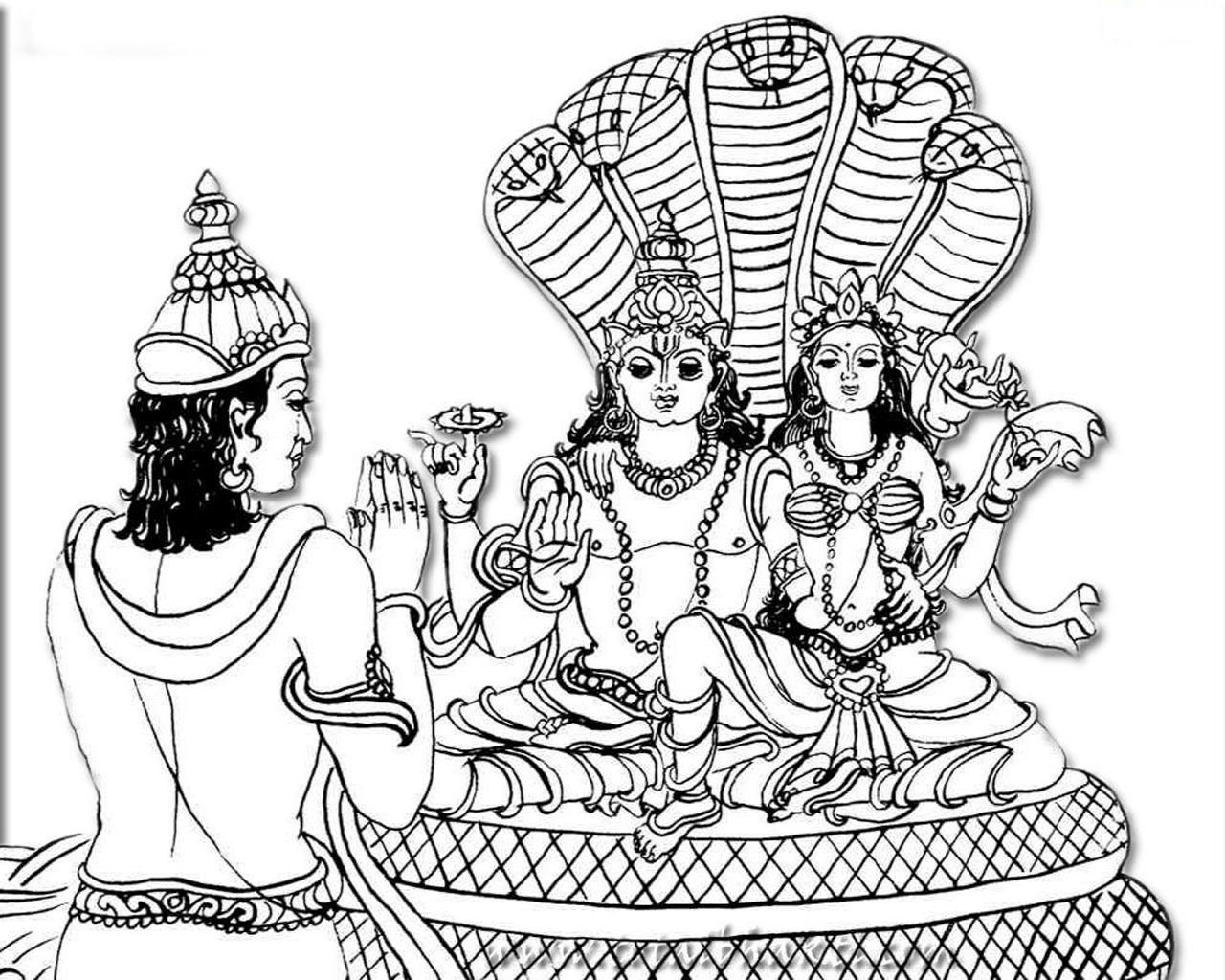 Lord Vishnu with Goddess Laxmi Drawing Pictures, images, photos - Religious  Wallpaper, Hindu God Pictures, Free HD Hindu God Images Download, Indian  God Photos, Goddesses , Gurdwara, Temples in India, Historical Places,